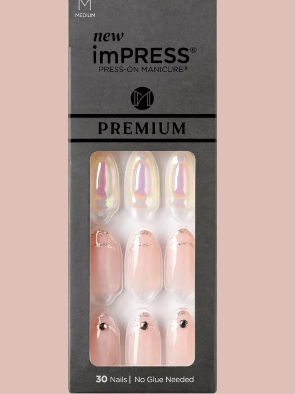 imPRESS Pink Blush & Iridescent Accent Press-On Nails